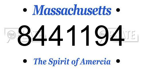 8441194 Massachusetts License Plate