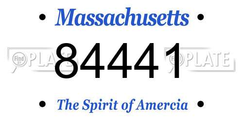 84441 Massachusetts License Plate
