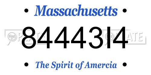 84443I4 Massachusetts License Plate