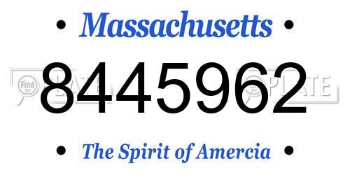 8445962 Massachusetts License Plate