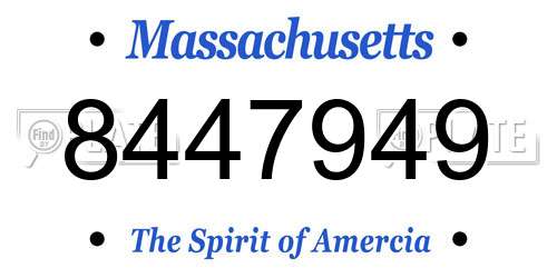 8447949 Massachusetts License Plate