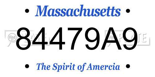 84479A9 Massachusetts License Plate
