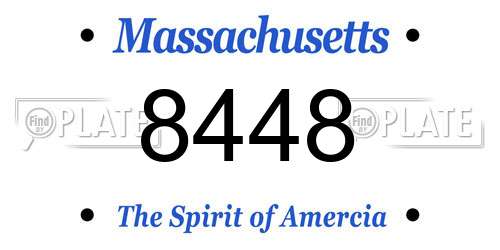 8448 Massachusetts License Plate