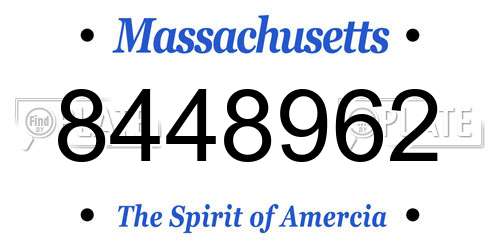 8448962 Massachusetts License Plate