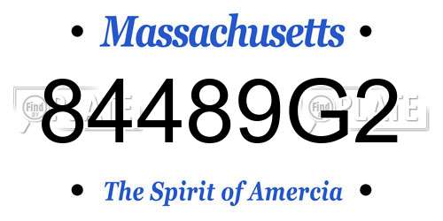 84489G2 Massachusetts License Plate