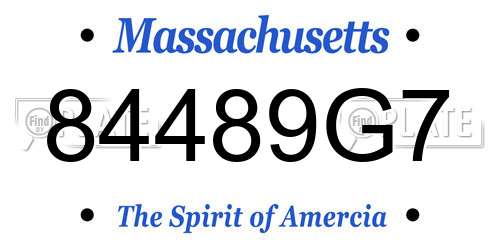 84489G7 Massachusetts License Plate