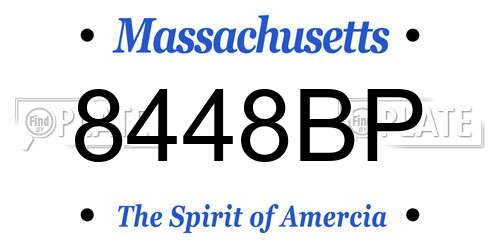 8448BP Massachusetts License Plate