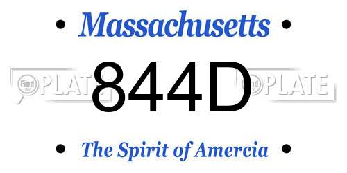 844D Massachusetts License Plate