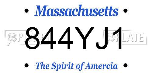 844YJ1 Massachusetts License Plate