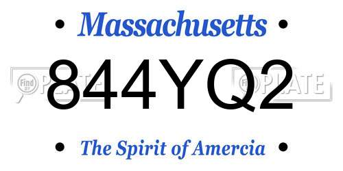844YQ2 Massachusetts License Plate