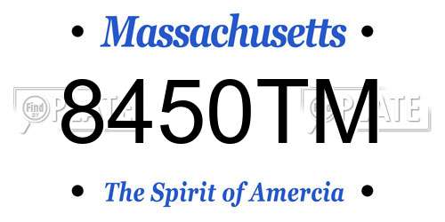 8450TM Massachusetts License Plate