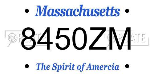 8450ZM Massachusetts License Plate