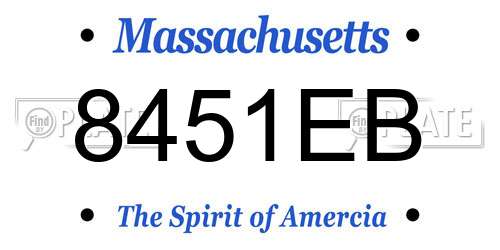 8451EB Massachusetts License Plate