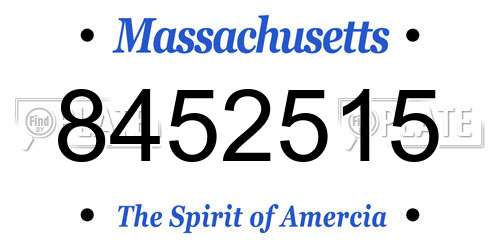8452515 Massachusetts License Plate