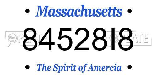 84528I8 Massachusetts License Plate