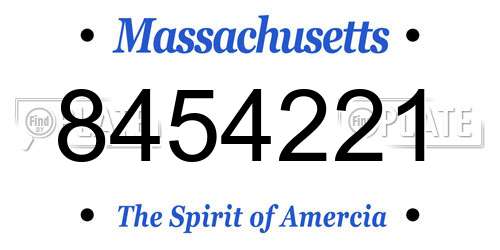 8454221 Massachusetts License Plate