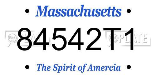 84542T1 Massachusetts License Plate