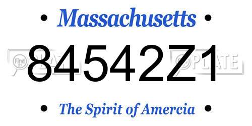 84542Z1 Massachusetts License Plate