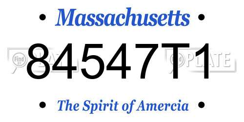 84547T1 Massachusetts License Plate