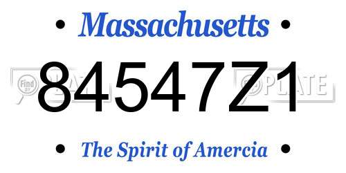 84547Z1 Massachusetts License Plate