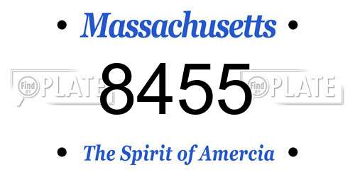 8455 Massachusetts License Plate
