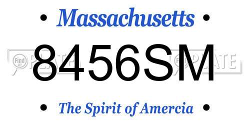 8456SM Massachusetts License Plate