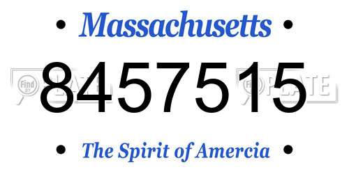 8457515 Massachusetts License Plate