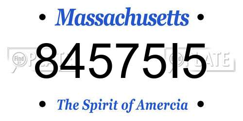 84575I5 Massachusetts License Plate