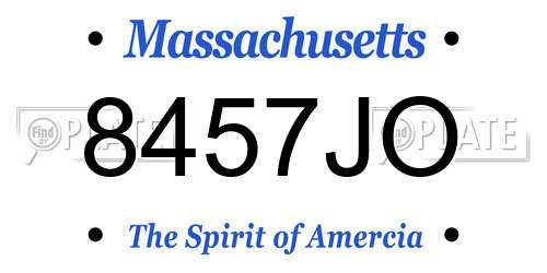 8457JO Massachusetts License Plate