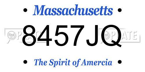 8457JQ Massachusetts License Plate