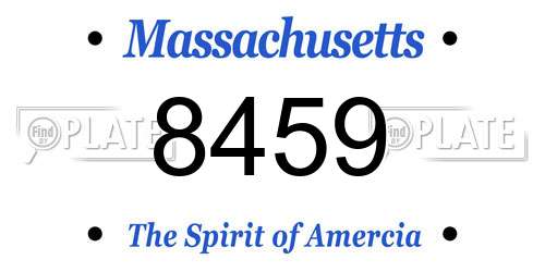 8459 Massachusetts License Plate