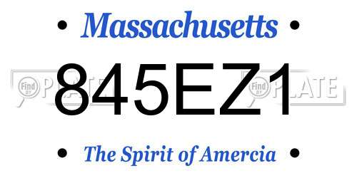 845EZ1 Massachusetts License Plate