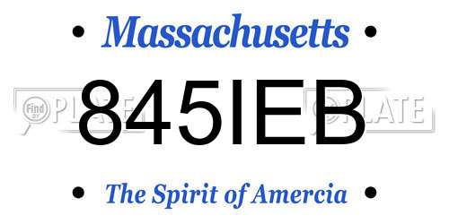 845IEB Massachusetts License Plate