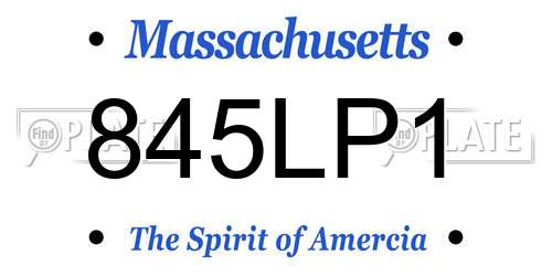 845LP1 Massachusetts License Plate