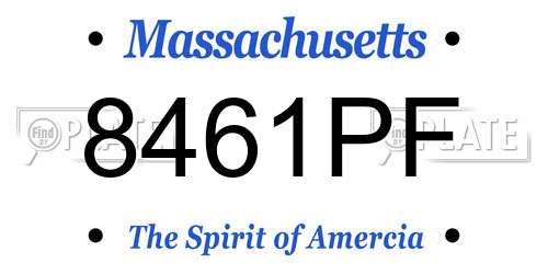 8461PF Massachusetts License Plate
