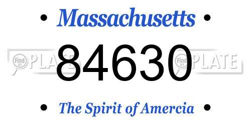 84630 Massachusetts License Plate