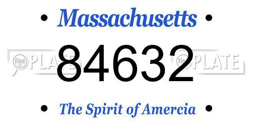 84632 Massachusetts License Plate