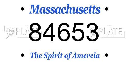 84653 Massachusetts License Plate