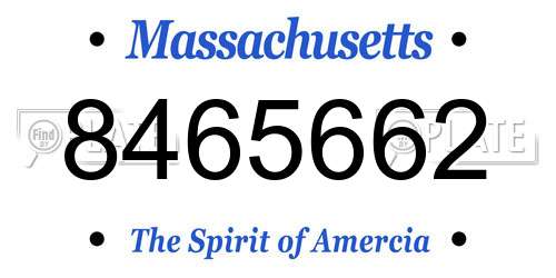 8465662 Massachusetts License Plate