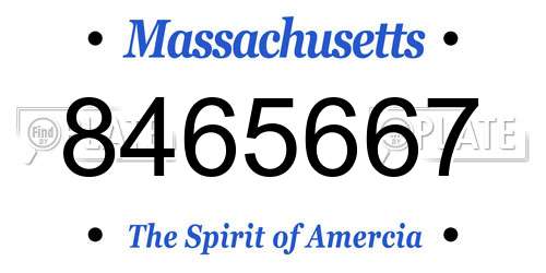 8465667 Massachusetts License Plate