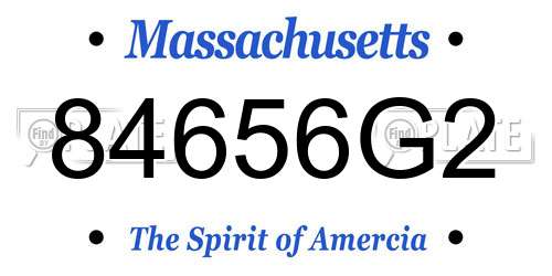 84656G2 Massachusetts License Plate