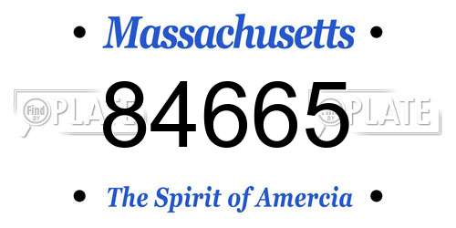 84665 Massachusetts License Plate