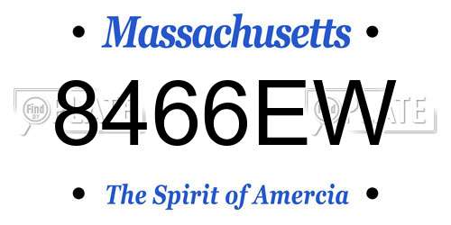 8466EW Massachusetts License Plate