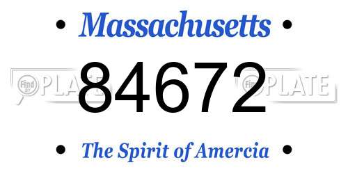 84672 Massachusetts License Plate