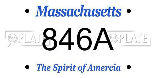 846A Massachusetts License Plate