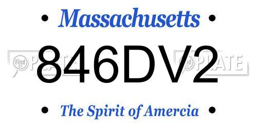 846DV2 Massachusetts License Plate
