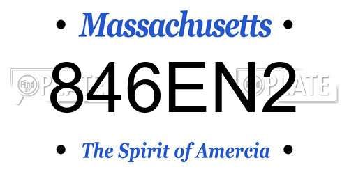 846EN2 Massachusetts License Plate