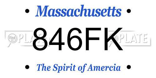 846FK Massachusetts License Plate