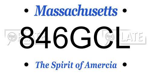 846GCL Massachusetts License Plate