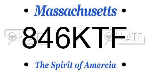 846KTF Massachusetts License Plate